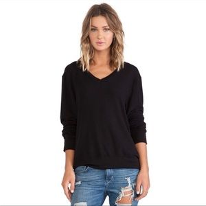 Wildfox Baggy Sweater - Black - V-Neck - Size XS